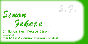 simon fekete business card